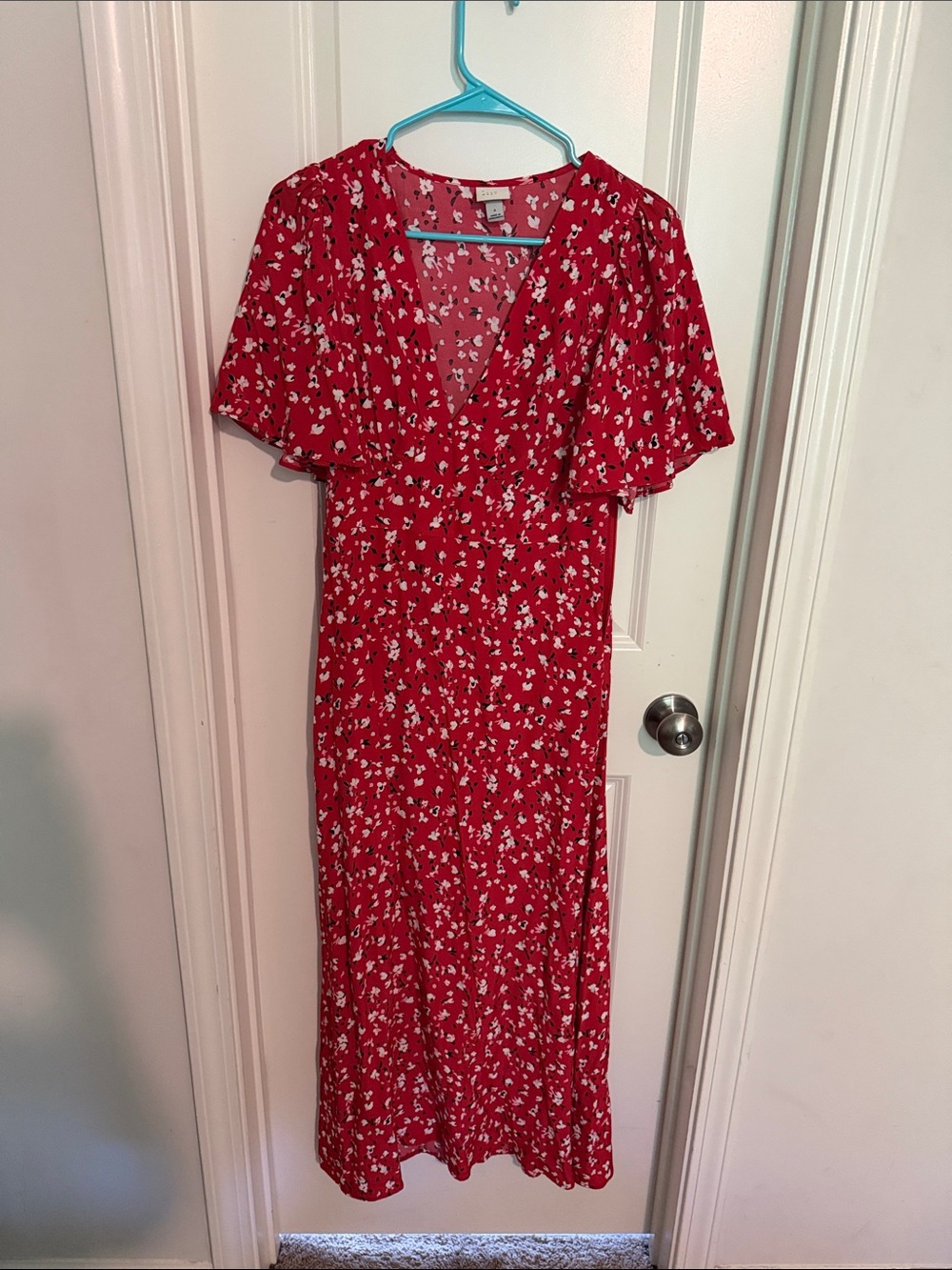 a new day Red Floral Wrap-Style Maxi Dress